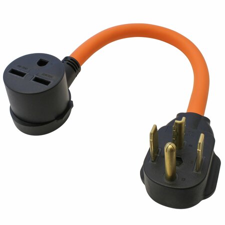 AC WORKS 14-30P 4-Prong Dryer Plug to 6-30R 3-Prong 30 Amp 250 Volt HVAC Female Adapter S1430630-018